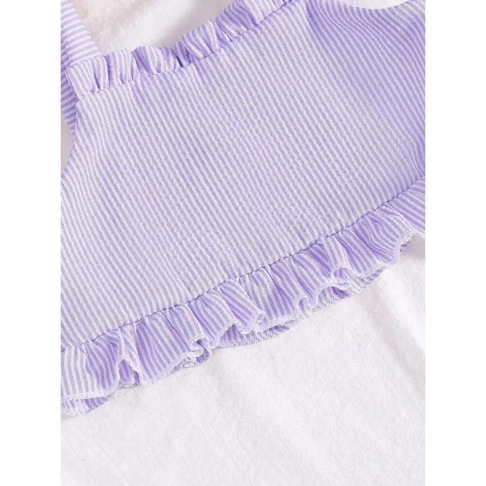 Children's Tie Strap Top & Layered Skirt Set